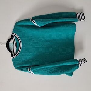 mark. Teal and Black Crew Neck Sweater